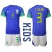 Tanie Strój piłkarski Brazylia Thiago Silva #3 Koszulka Wyjazdowej dla dziecięce MŚ 2022 Krótkie Rękawy (+ szorty)